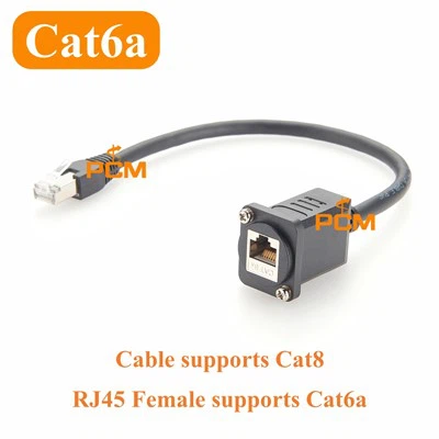RJ45 Cat6a Cat8 Ethernet Panel Mount cáp